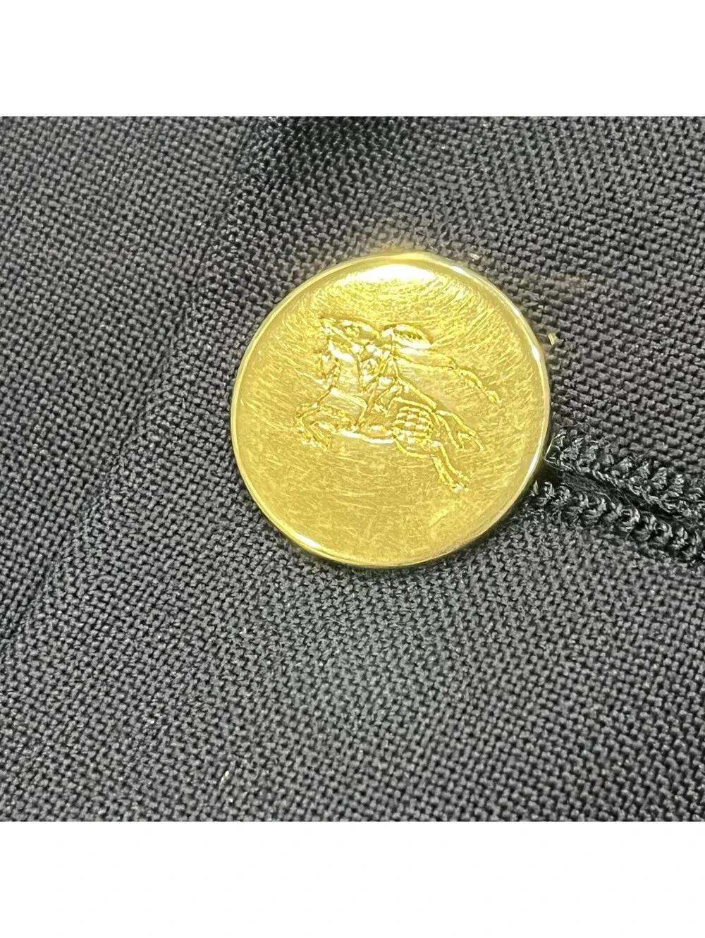 Burberrys Rutlands Navy Blue 100% Pure Wool Blazer 48R Men’s Gold Button Sport
